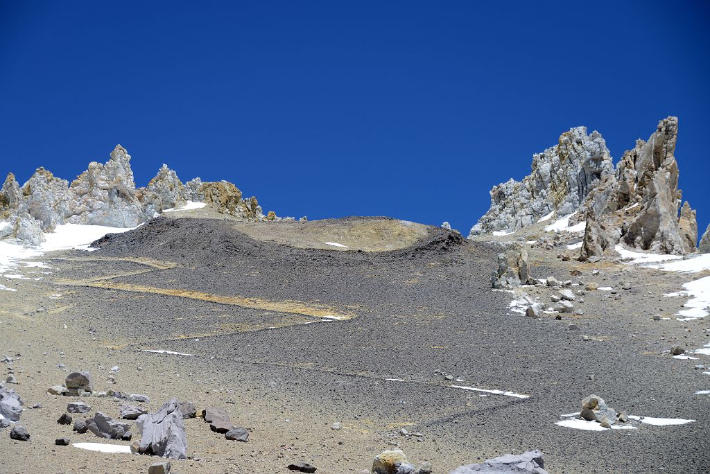 08 The Zig Zag Trail Close Up Just Below Aconcagua Camp 3 Colera